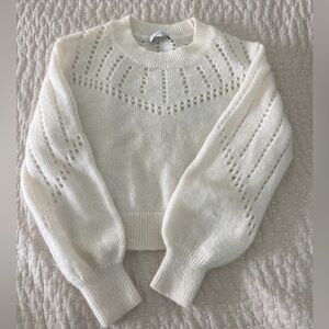 White mohair sweater